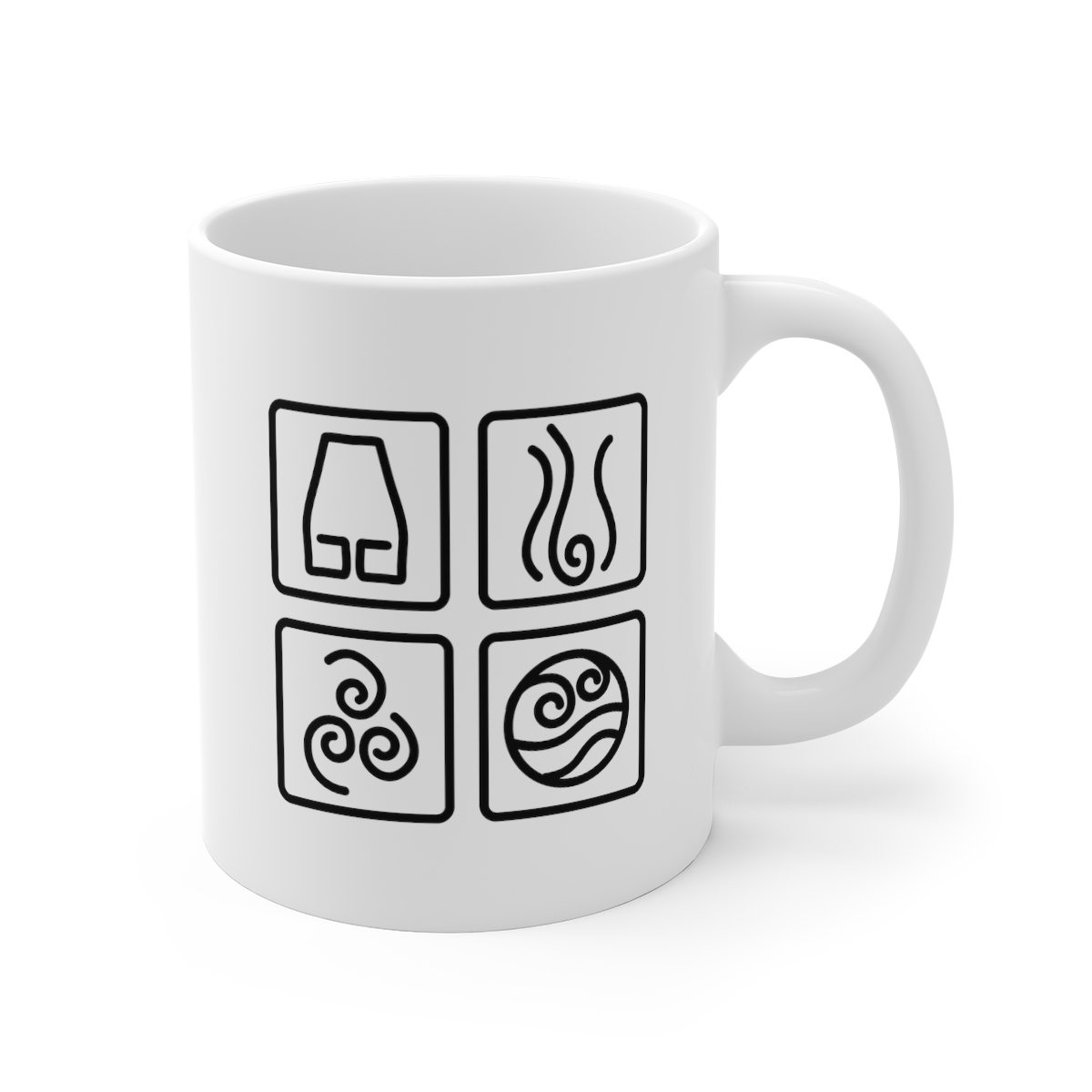 Elements Symbols White Mug | ATLA | The Last Airbender | Custom Elements Design - Image 3