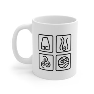 Elements Symbols White Mug | ATLA | The Last Airbender | Custom Elements Design