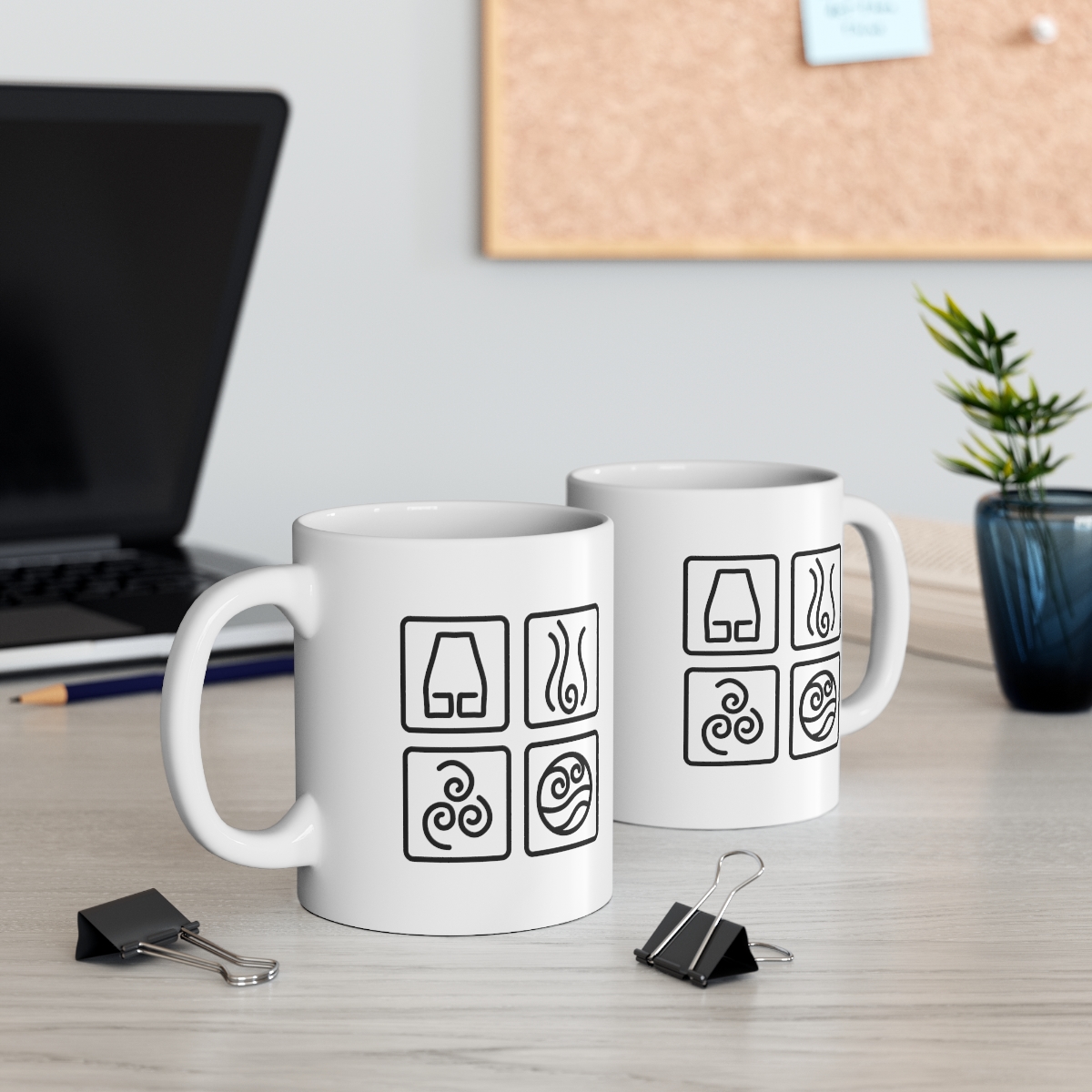 Elements Symbols White Mug | ATLA | The Last Airbender | Custom Elements Design - Image 5